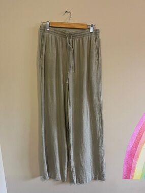 Linen Wide Leg sage Green-ish